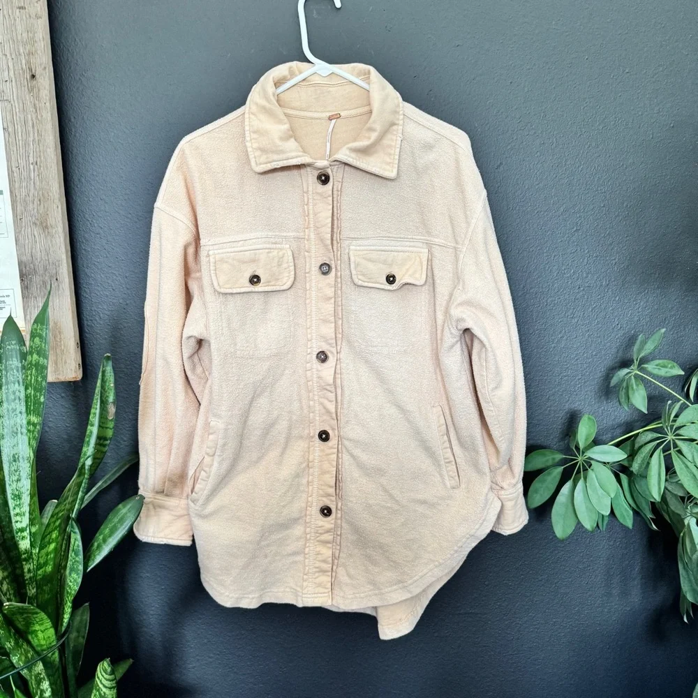 Free People Peach Ruby Shacket - Picture 3 of 5